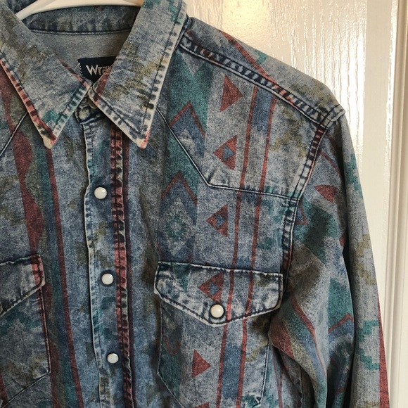 aztec denim shirt
